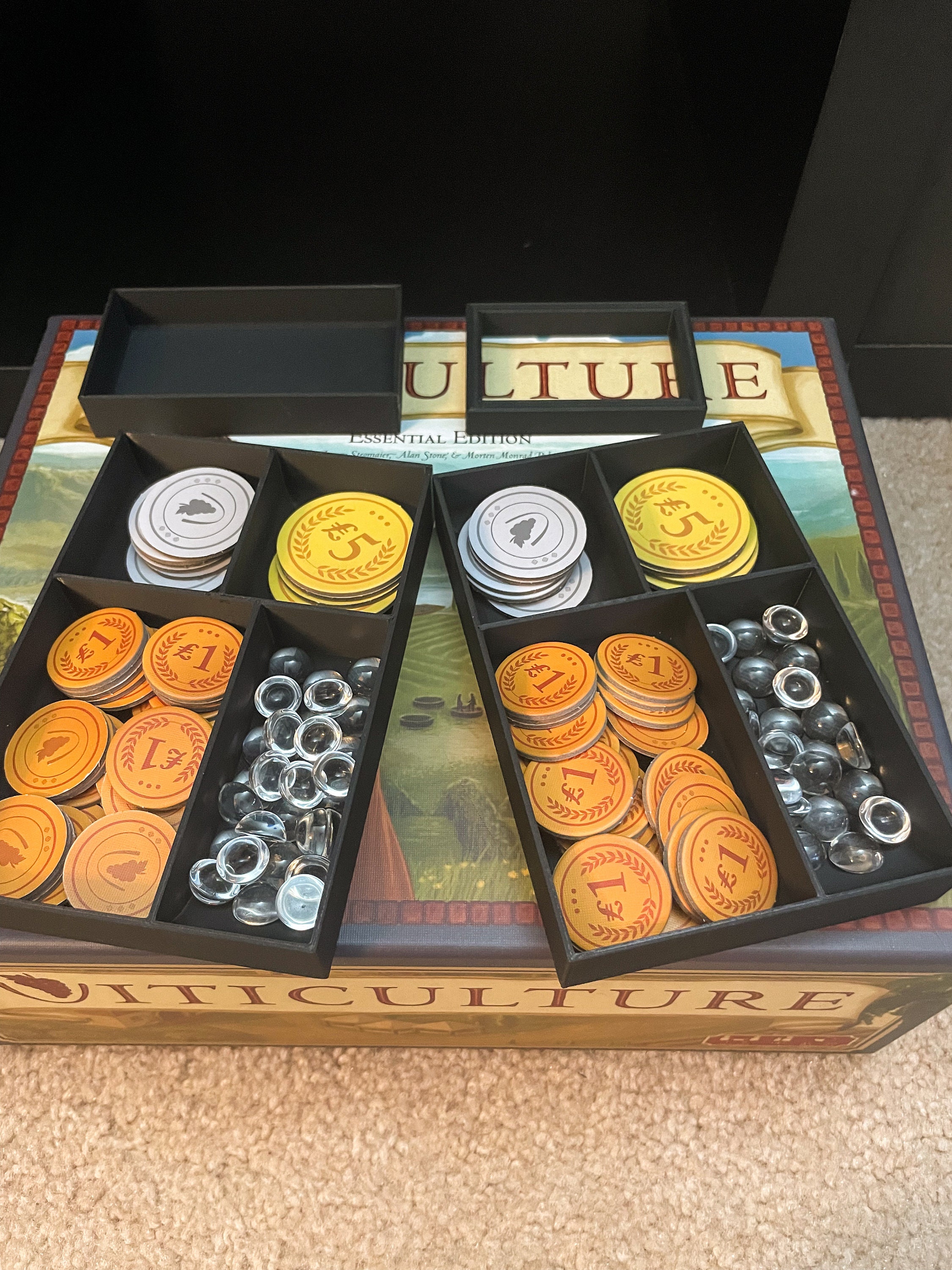 viticulture essential edition card sleeves Viticulture Insert for Essentials Edition & Expansions! 3D Printed  Organizer Fits Sleeved Cards