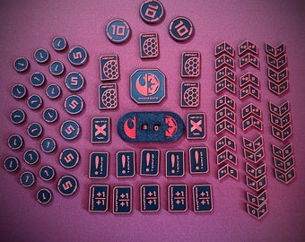 Star Wars Unlimited Compatible 76 Pc Token Set, TCG 3D Printed Premium Token Upgrade