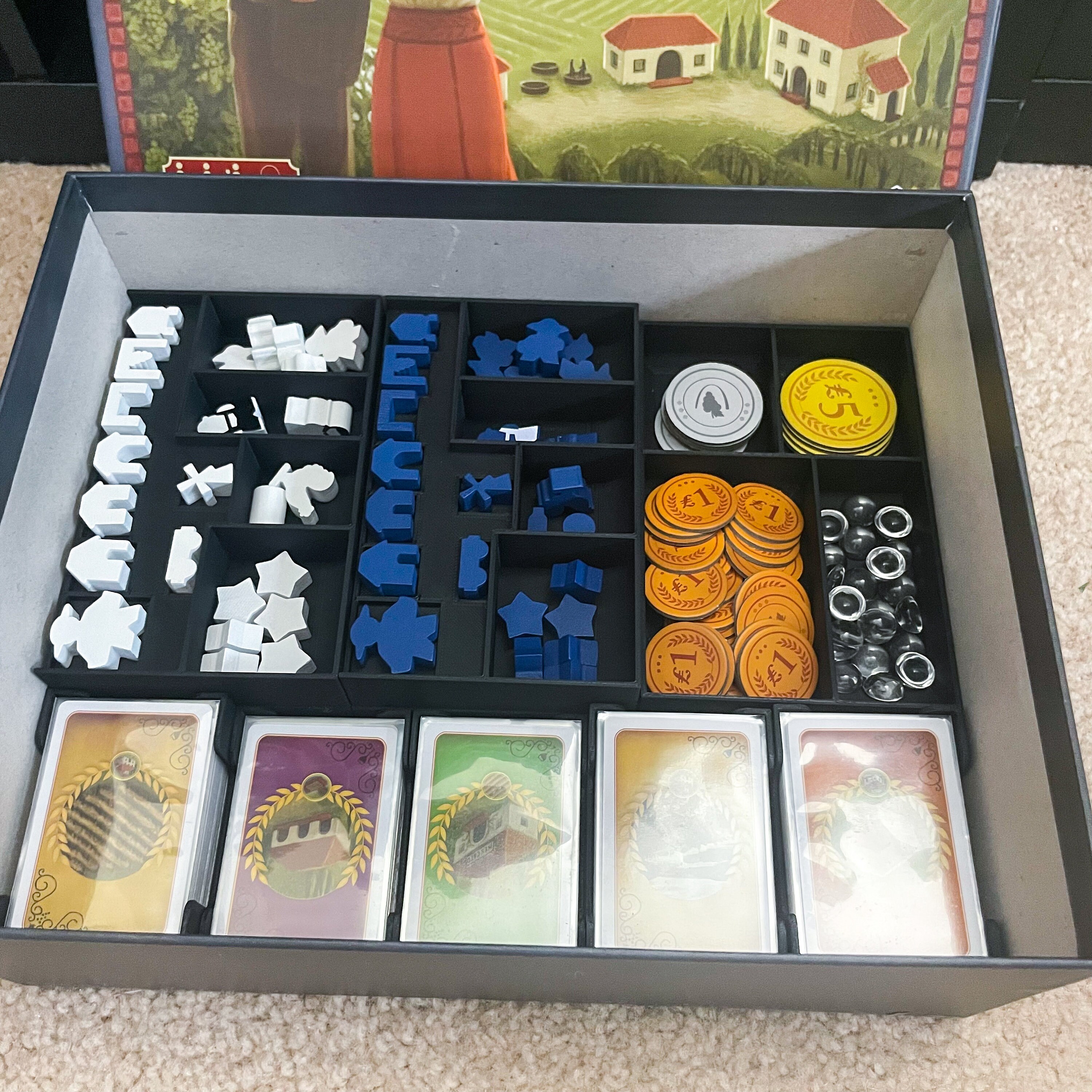 viticulture essential edition card sleeves Viticulture Insert for Essentials Edition & Expansions! 3D Printed  Organizer Fits Sleeved Cards