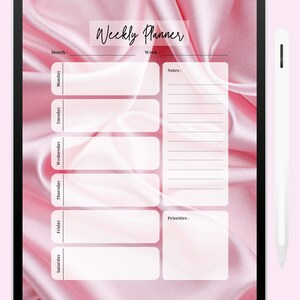 ROZE esthetische digitale en afdrukbare planner, ongedateerd, iPad planner, GoodNotes