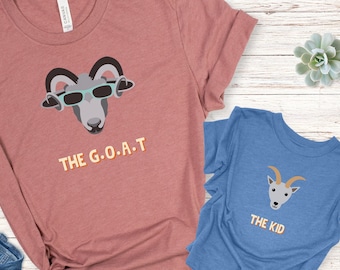 Father Son Matching Shirts, The GOAT & the Kid, Father Daughter Shirt, Daddy and Me Top, Father's Day Gift idea, Dad and Baby/Toddler Outfit