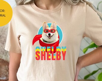 Custom Superhero Pet Shirt! Pet Portrait TShirt, Personalized Tee for Dog Mom, Dog Photo Shirt, Pet Photo Tee, Gift for Dog Owner, Pet Lover