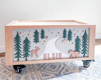 Woodland Toy Chest - toy storage - nursery decor - 1st birthday - baby shower - playroom - boy's room - girl's room- woodland nursery