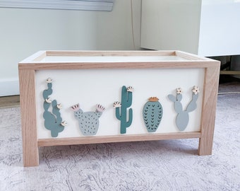 Blooming Cacti Toy Chest - toy storage - nursery decor - 1st birthday - baby shower - cactus decor - succulents - girls room