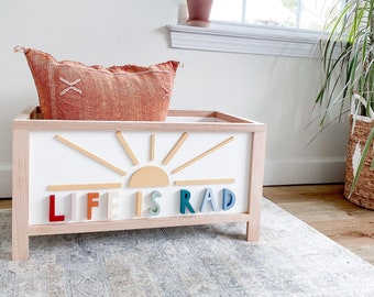 Life is Rad Toy Chest - toy storage - nursery decor - 1st birthday - baby shower - surf  theme - boy's room - girl's room