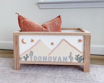 Desert Mountain Toy Chest - toy storage - nursery decor - 1st birthday - baby shower - desert - cactus - boy's room - girl's room