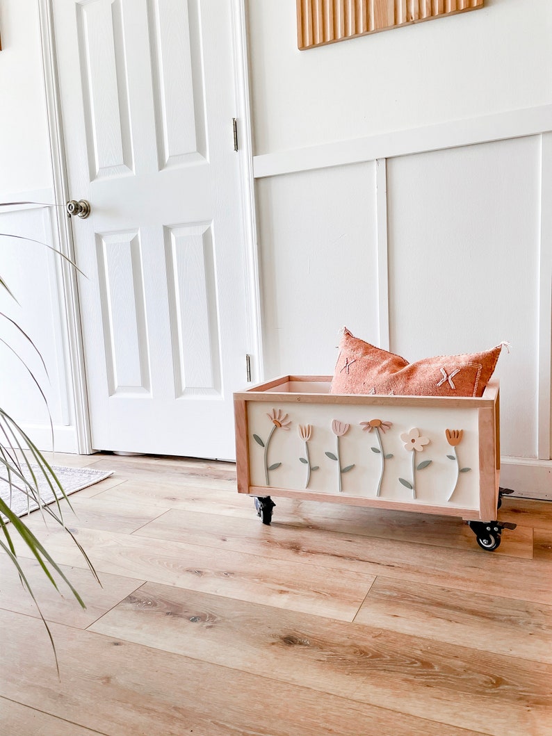 Wildflower Toy Chest Girl's Room Toy Storage Nursery Etsy