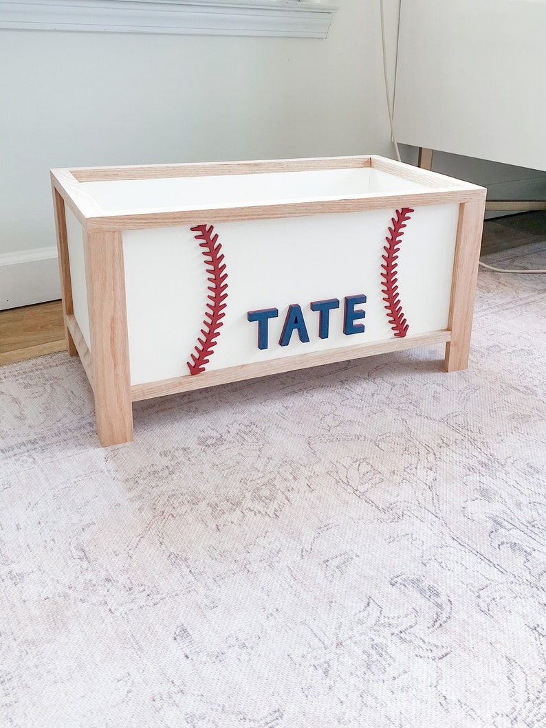 Baseball Toy Chest Boy's Room Toy Storage Nursery Etsy