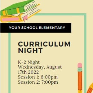 Pastel Curriculum Night Flyer Template