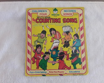Vintage Peter Pan Records The Counting Song &quot;Ten Little Indians&quot; 45 rpm
