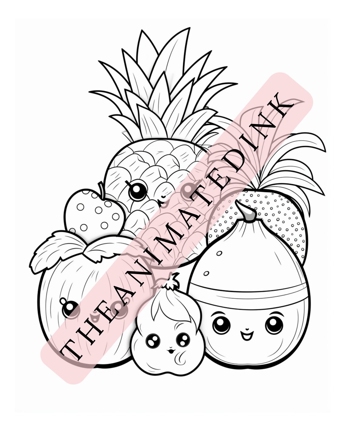 Easy Kawaii Coloring Pages for Kids, Toddlers - Etsy