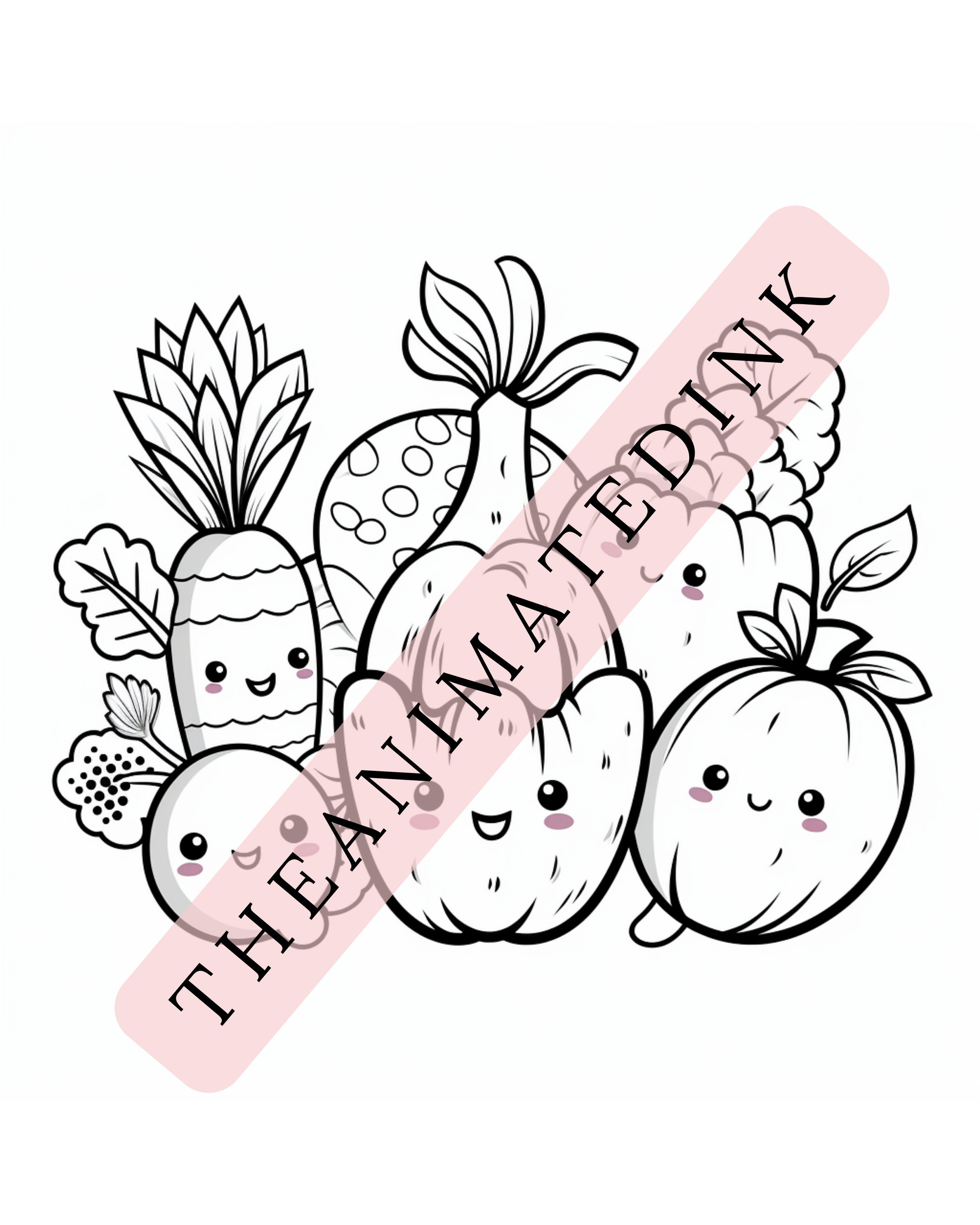 Easy Kawaii Coloring Pages for Kids, Toddlers - Etsy