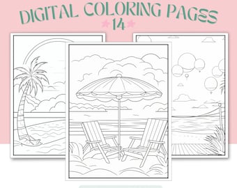 Minimalist Scenery Coloring Pages for Adults Printable Coloring Book Boho Coloring Page