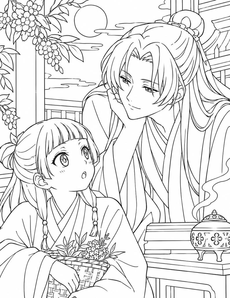 The Apothecary Diaries Coloring Book | Anime Coloring Printable Pages (Digital Download)