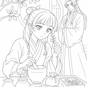 The Apothecary Diaries Coloring Book | Anime Coloring Printable Pages (Digital Download)