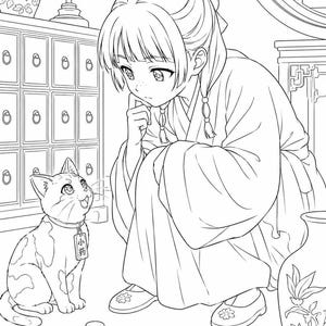The Apothecary Diaries Coloring Book | Anime Coloring Printable Pages (Digital Download)