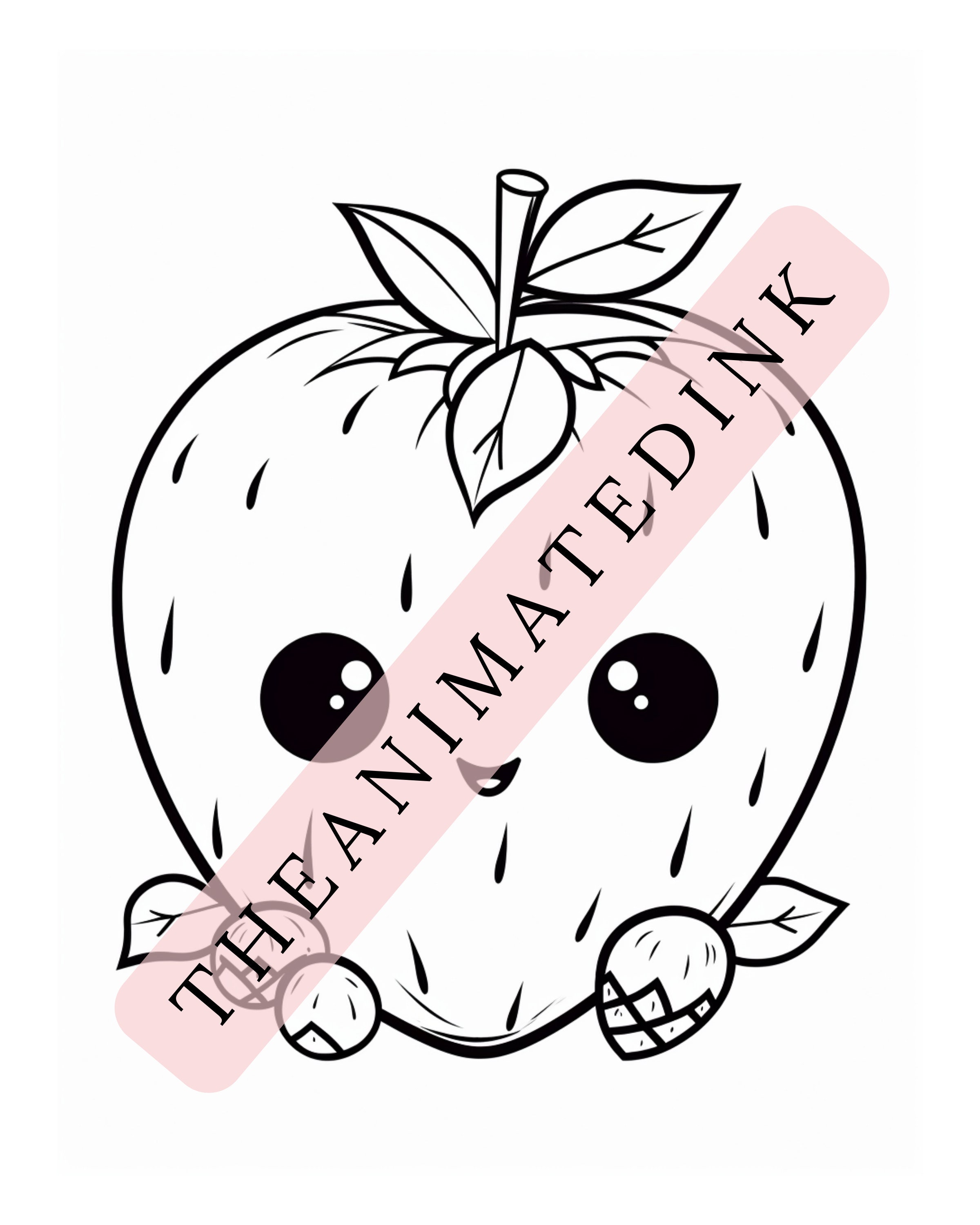 Easy Kawaii Coloring Pages for Kids, Toddlers - Etsy