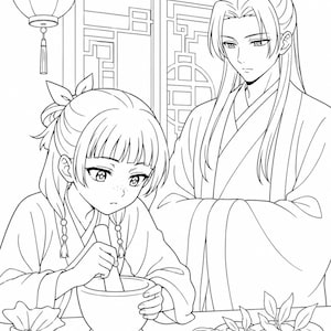 The Apothecary Diaries Coloring Book | Anime Coloring Printable Pages (Digital Download)