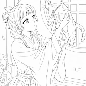 The Apothecary Diaries Coloring Book | Anime Coloring Printable Pages (Digital Download)