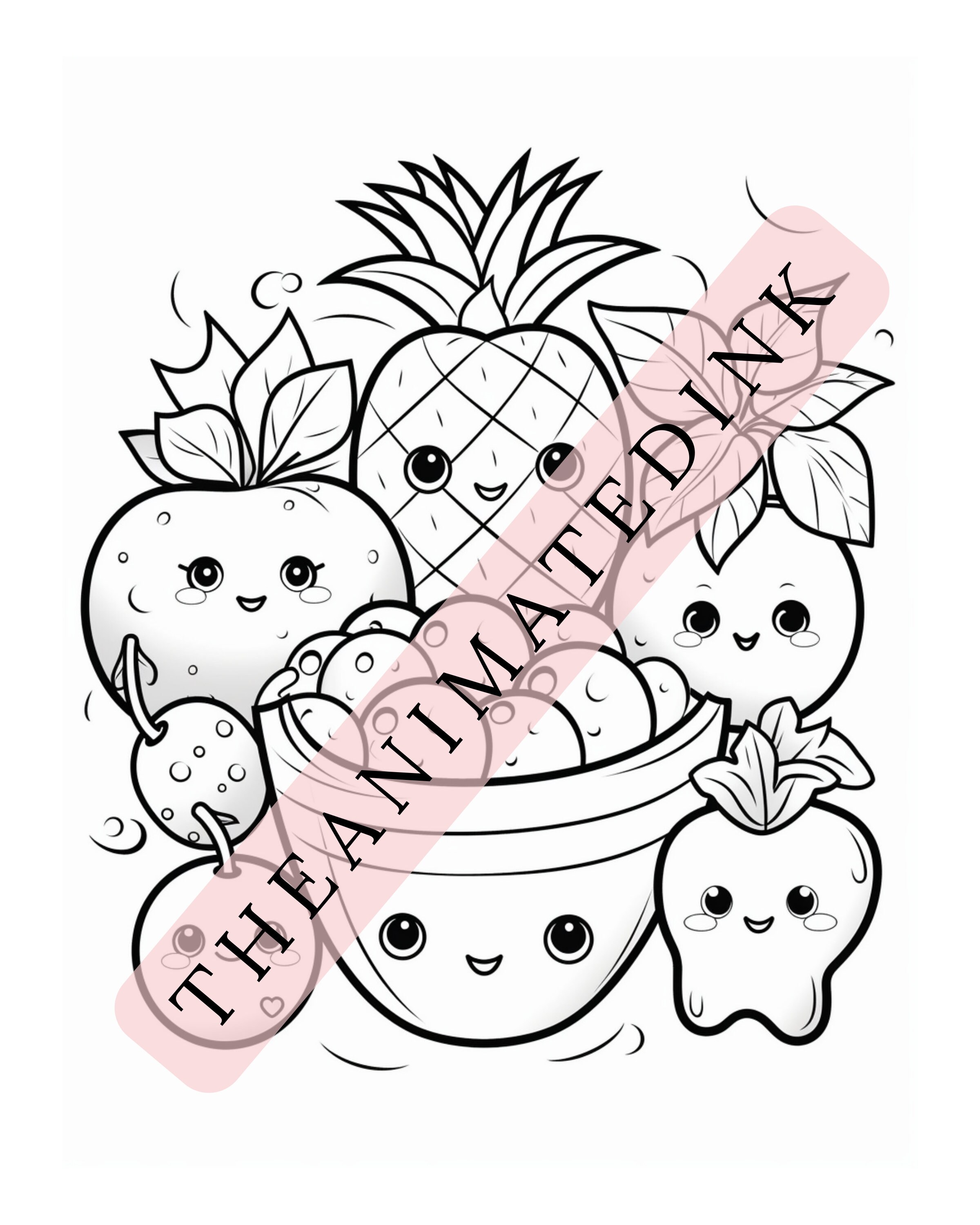 Easy Kawaii Coloring Pages for Kids, Toddlers - Etsy