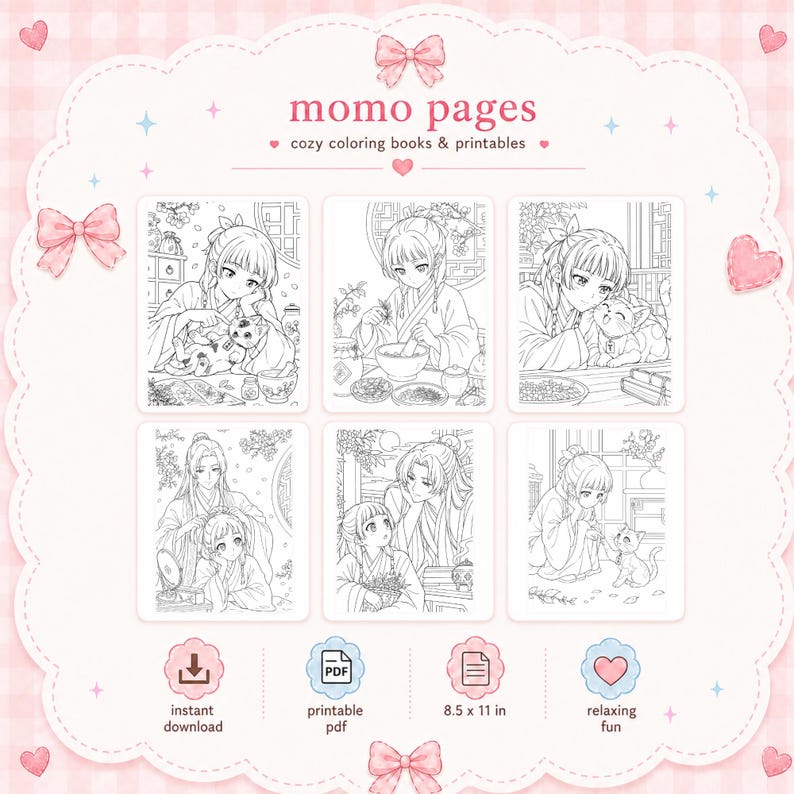 The Apothecary Diaries Coloring Book | Anime Style Printable Pages (Digital Download)