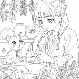 The Apothecary Diaries Coloring Book | Anime Coloring Printable Pages (Digital Download)