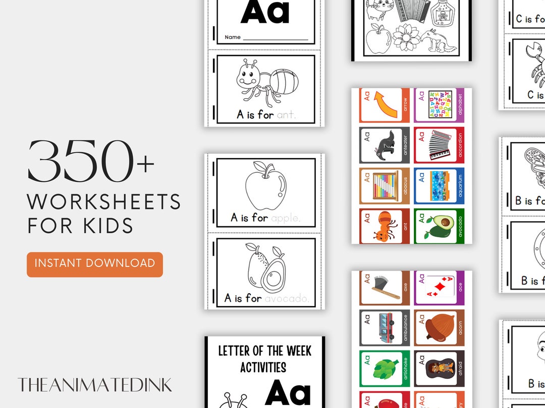 350 Printable Preschool Alphabet Worksheets - Etsy