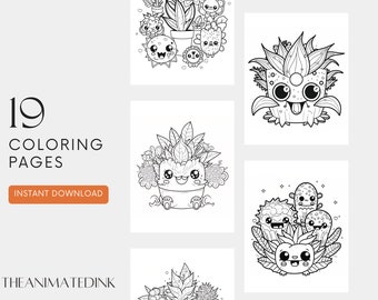 Monster Plant Kawaii Coloring Pages for adults and kids