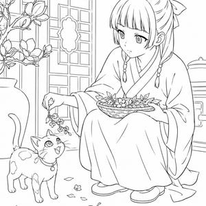 The Apothecary Diaries Coloring Book | Anime Coloring Printable Pages (Digital Download)