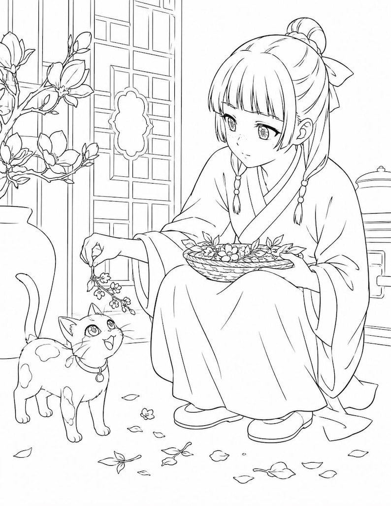 The Apothecary Diaries Coloring Book | Anime Coloring Printable Pages (Digital Download)