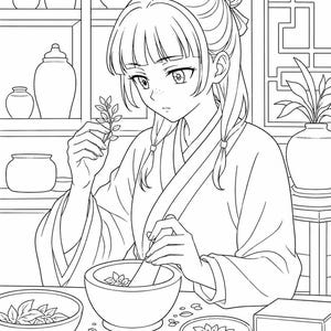 The Apothecary Diaries Coloring Book | Anime Coloring Printable Pages (Digital Download)