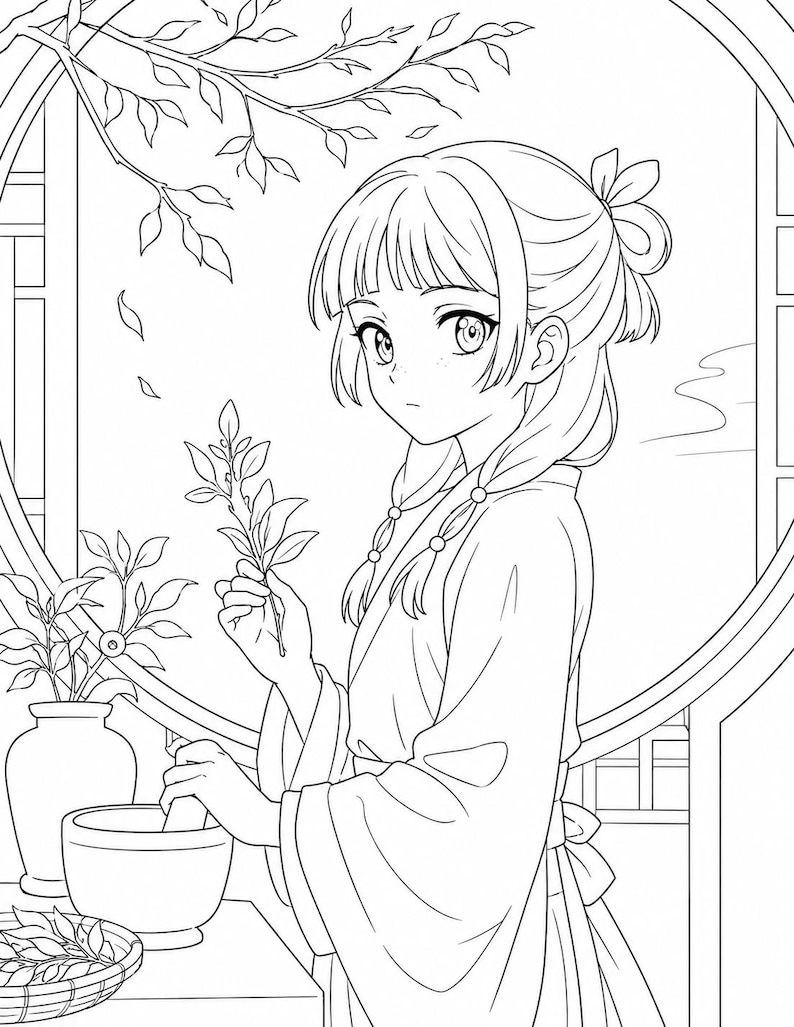 The Apothecary Diaries Coloring Book | Anime Coloring Printable Pages (Digital Download)