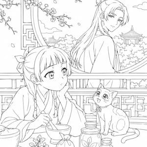 The Apothecary Diaries Coloring Book | Anime Coloring Printable Pages (Digital Download)