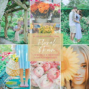 10 Floral and Fun Lightroom Presets - Mobile and Desktop
