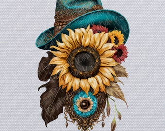 Sunflower Cowgirl Png Sublimation Design, Sunflower Png, Cowgirl Png, Cowgirl Sunflower Png, Turquoise Sunflower Png, Instant Download