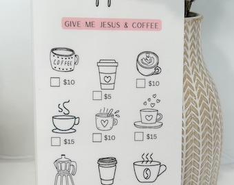 Coffee Savings Envelope Challenge | Physical Printable Laminated Insert | A6 Tracker Cash Budgeting System | Sinking Funds