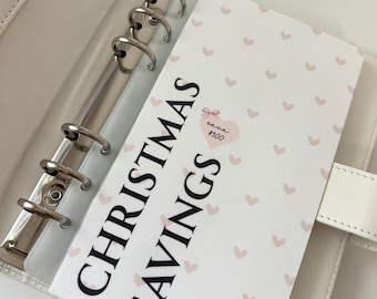 Christmas Savings Challenge | A6 Budget Binder | Sinking Funds | Cash Envelopes | Cash Stuffing | Savings Binder | Gifts For Her | Holiday
