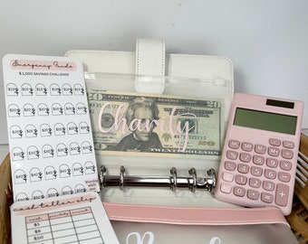 Budgeting For Beginners Bundle Starter Kit Savings Challenge A6 Binder Cash Zippered Envelopes