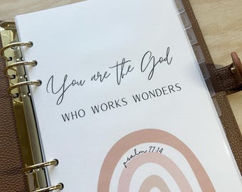 A5 Planner Dashboard | Minimalist Insert | Motivational Budget Binder | Laminated Planner Cover | Happy Planner Scripture Printable Bible