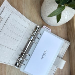 Inserts en vélin a6 Espace réservé personnalisé | Système de reliure A6 économique minimaliste blanc | Fonds d'amortissement de rembourrage en espèces | Papier cartonné mat