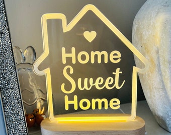 Home Sweet Home House Shape Night Light / Mothers Day Gift / Living Room / Grandparent Gift / Home Decor / New Home Gift / Gift For Her