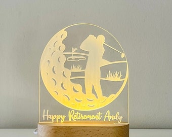 Golf Night Light / Retirement Gift / Christmas Present / Fathers Day Gift / Men's Birthday Gift / Children Child Bedroom