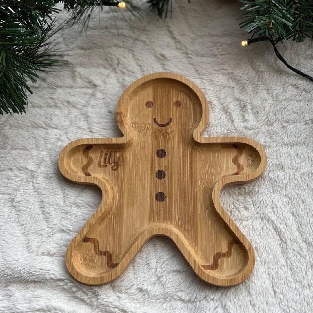 Personalised Gingerbread Bamboo Plate / Treat Plate / Toddler Plate