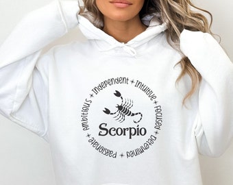 Scorpio Zodiac Hoodie: Astrology Gift, Unisex Cotton-Blend Sweatshirt