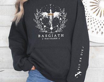 Fourth Wing Sweatshirt, Basgiath War College, Dragon Shirt, Fourth Wing, Dragon Rider Hoodie, Fantasy Gift, Book Gift, Fly or Die, Gift Her