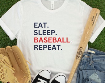 Baseball Shirt, Eat Sleep Baseball Shirts, Baseball Mom Shirt, Baseball Gift,  Baseball Team Gifts, Team Shirts, Funny Baseball Shirt