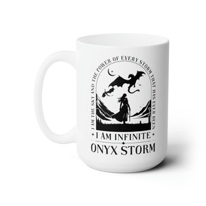 Taza de ónix de la Cuarta Ala: Taza de café con dragón de la Escuela de Guerra Basgiath (15 oz) imagen 2