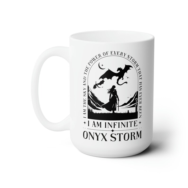 Taza de ónix de la Cuarta Ala: Taza de café con dragón de la Escuela de Guerra Basgiath (15 oz) imagen 2