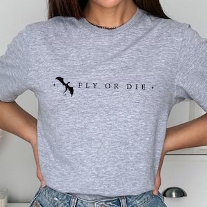 Dragon Shirt, Dragons T-Shirt, Fly or Die, Fourth Wing, Basgiath War College, Dragon Rider Shirt, Fantasy Gift, Book Gift, Gift for Reader