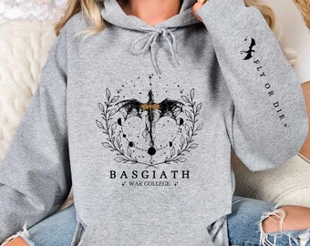 Fourth Wing Sweatshirt, Basgiath War College, Dragon Shirt, Fourth Wing, Dragon Rider Hoodie, Fantasy Gift, Book Gift, Fly or Die, Gift Her